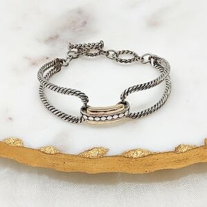 Elegant Silver and Gold Women's Bracelet